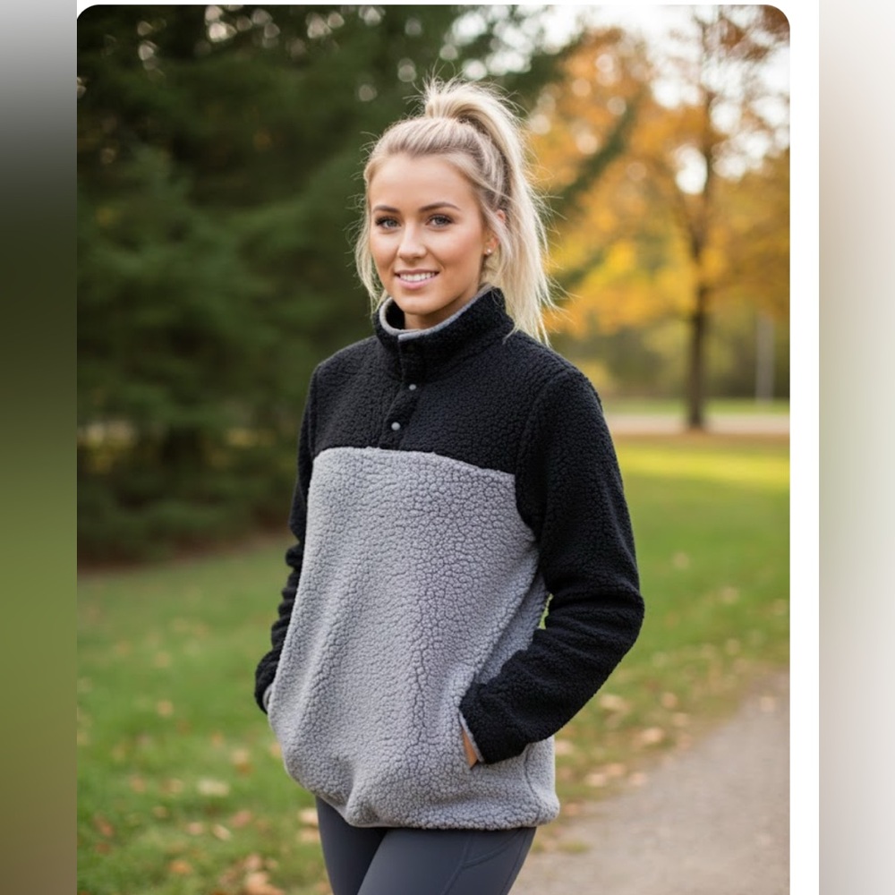 NWT 32 DEGREES Womens‎ Sherpa Mock-Neck Sweatshirt size XL
